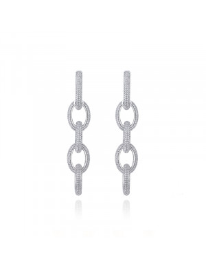 耳环•Glam Ever X Akiiiko联名系列 Polycyclic zircon chain earrings 多环锆石锁链耳环