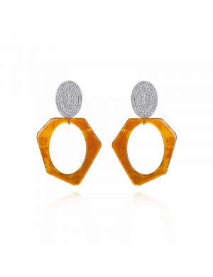 耳环•Glam Ever X 陈燃联名树脂系列 Amber geometric earrings 琥珀色几何耳环