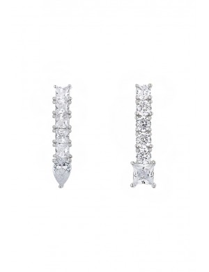 耳环• 时尚系列 watch me shine earrings不对称联排锆石耳环