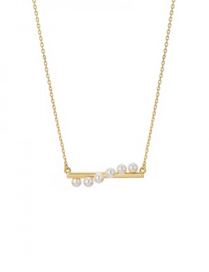 项链• 珍珠乐园系列 Pearls on the swing Necklace流线形珍珠环绕项链