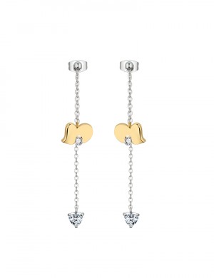 耳钉• 臻爱之心系列 Love You Twice Earrings前后双心长坠耳环