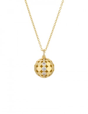 项链• 质感金属系列 Disco Ball Necklace镂空钻石球形项链
