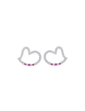 耳钉• 臻爱之心系列 Shape of My Heart Earrings镂空锆石爱心耳钉