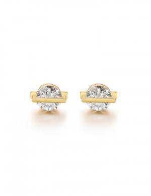 耳钉• 闪耀锆石系列 Round Diamond Ear Studs圆钻金属耳钉