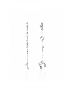 耳环• 音符系列 Melody of Love Story Earrings不对称音符长链耳环