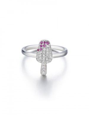 戒指• 冰淇淋系列 Pink on Top Ring满钻棒冰开口戒指