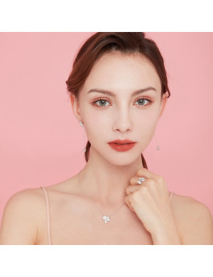 项链•兰花系列 Orchid Zircon Necklace 兰花锆石项链