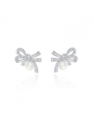 耳环•Glam Ever X Akiiiko联名系列 Bow pearl earrings 蝴蝶结珍珠耳环