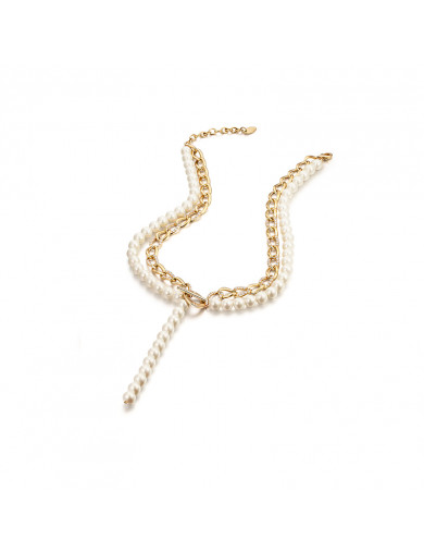 项链•Glam Ever X Akiiiko联名系列 pearl chain necklace 环形珍珠链条项链
