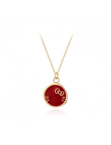项链•GlamEver X Hello Kitty系列 Hello KittyRed disc necklace 红色圆盘项链