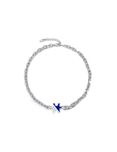 项链•拼图游戏系列  Jigsaw pig nose spliced collarbone chain 拼图猪鼻拼接锁骨链