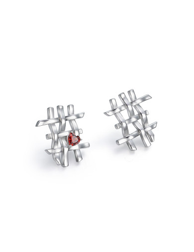 耳环•编织系列 Woven love earrings 爱心编织耳环