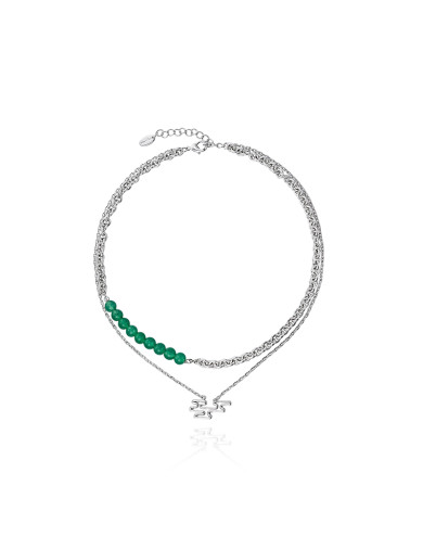 项链•祥云系列 Jade Xiangyun spliced double chain 玉石祥云拼接双层链