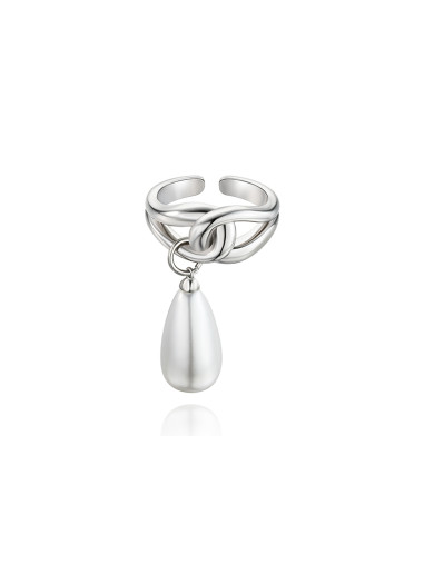 戒指•巴洛克珍珠系列Baroque imitation pearl pendant chain ring  巴洛克仿珍珠吊坠链条戒指
