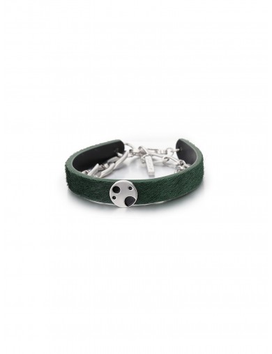 手镯•几何形皮毛金属系列 Little in the middle Bracelet圆形金属皮毛手镯