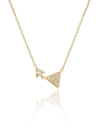 项链• 锆石三角形系列 Double  triangle Necklace大小三角形锆石项链       