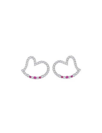 耳钉• 臻爱之心系列 Shape of My Heart Earrings镂空锆石爱心耳钉