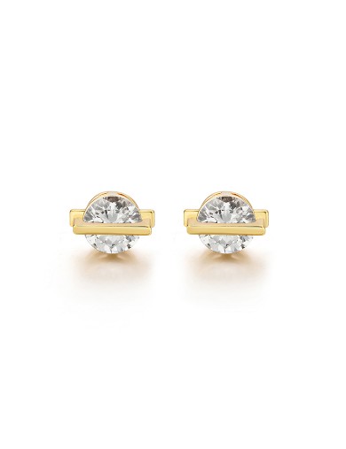 耳钉• 闪耀锆石系列 Round Diamond Ear Studs圆钻金属耳钉
