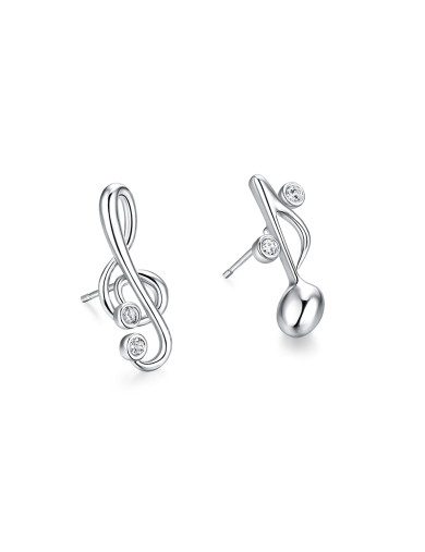 耳环•爱乐之城系列 Asymmetrical note stud earrings 不对称音符耳钉