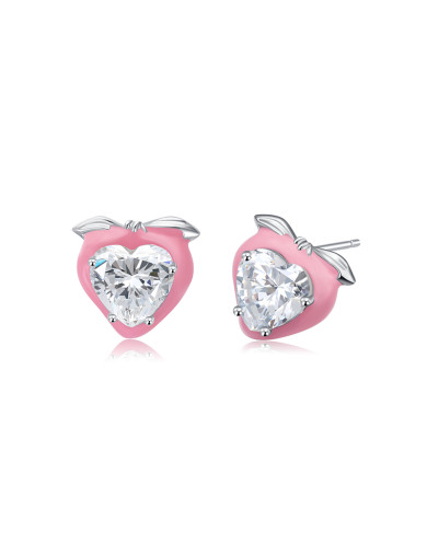 耳环•水蜜桃系列 Peach stud earrings in syrup 水蜜桃耳钉