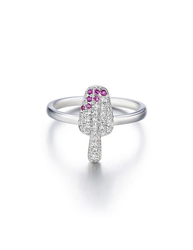 戒指• 冰淇淋系列 Pink on Top Ring满钻棒冰开口戒指