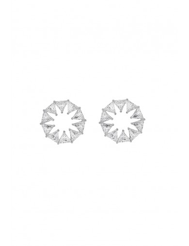 耳环•彩虹系列 Madeline Earrings圆形三角钻石耳钉