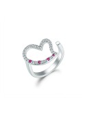 戒指• 臻爱之心系列 Shape of My Heart Ring镂空锆石爱心开口戒指