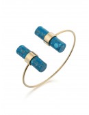 手镯•大理石系列 Celeste Bracelet 蓝色圆柱型开口手镯