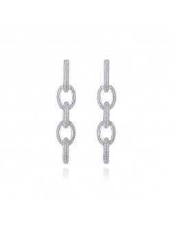 耳环•Glam Ever X Akiiiko联名系列 Polycyclic zircon chain earrings 多环锆石锁链耳环