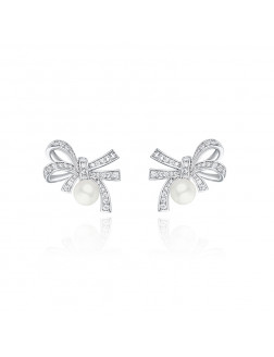 耳环•Glam Ever X Akiiiko联名系列 Bow pearl earrings 蝴蝶结珍珠耳环