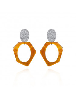 耳环•Glam Ever X 陈燃联名树脂系列 Amber geometric earrings 琥珀色几何耳环