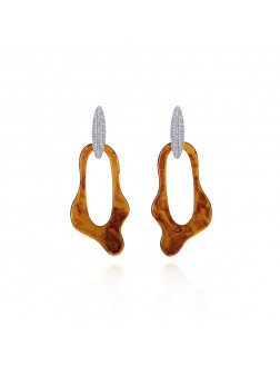 耳环•Glam Ever X 陈燃联名树脂系列 Amber geometric earrings 琥珀色几何耳环