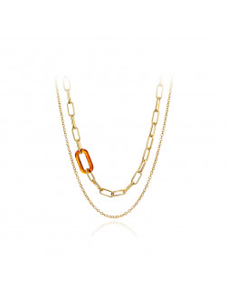 项链•Glam Ever X 陈燃联名树脂系列 Amber metallic necklace 琥珀色金属项链