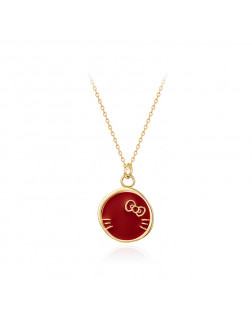 项链•GlamEver X Hello Kitty系列 Hello KittyRed disc necklace 红色圆盘项链