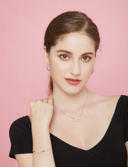 项链• 锆石珍珠系列 Dazzling Diamond triple Pearls Necklace三颗珍珠锆石项链