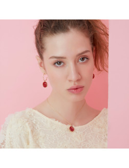 项链•GlamEver X Hello Kitty系列 Hello KittyRed disc necklace 红色圆盘项链