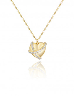 项链• 情人节系列 Give U My Heart Necklace 爱心交错不对称项链