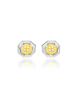 耳环•纽扣系列 Round button stud earrings 圆形纽扣耳钉