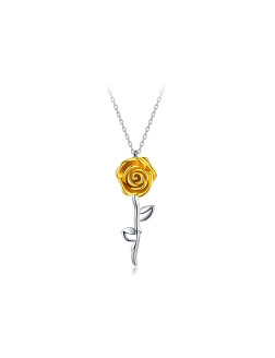 项链•玫瑰系列 Gold rose necklace 金色玫瑰项链