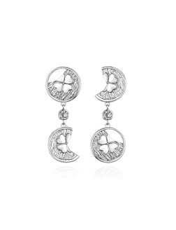耳环•幸运硬币系列 Asymmetrical four-leaf clover coin earrings 不对称四叶草硬币耳环 