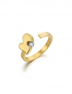 戒指• 臻爱之心系列 Secret Love Ring锆石爱心开口戒指