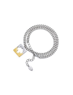 手链•枫叶系列 Maple leaf double loop chain bracelet 镂空枫叶双圈链条手链