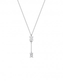 项链•  灵动锆石系列 Double Diamond Necklace方形锆石吊坠项链