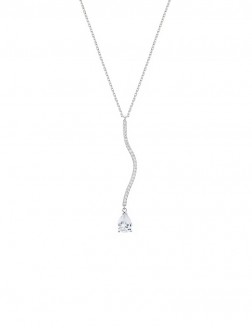 项链• 灵动锆石系列 Water Wave Diamond Necklace全钻波纹水滴项链