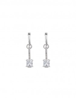 耳环• 灵动锆石系列 Princess Cut Diamond Earrings全钻方形吊坠耳环