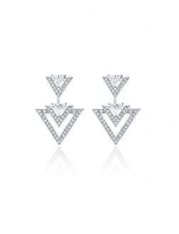 耳环• 锆石三角形系列 Double  triangle Earrings锆石三角形耳环 