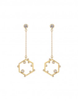 耳环• 闪烁窗花系列 Paper Cut Diamond Earrings锆石窗花吊坠耳环