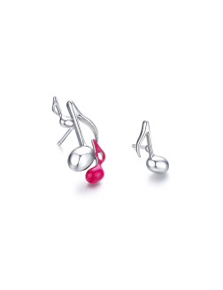 耳环•爱乐之城系列 Asymmetrically dripping glaze note stud earrings 不对称滴釉音符耳钉