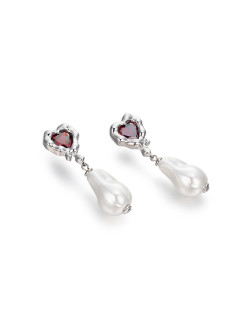 耳环•蜡烛系列  Heart-shaped candle Baroque pearl earrings 心形蜡烛巴洛克珍珠耳环