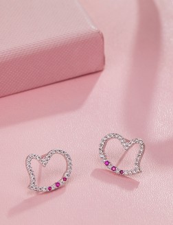 耳钉• 臻爱之心系列 Shape of My Heart Earrings镂空锆石爱心耳钉